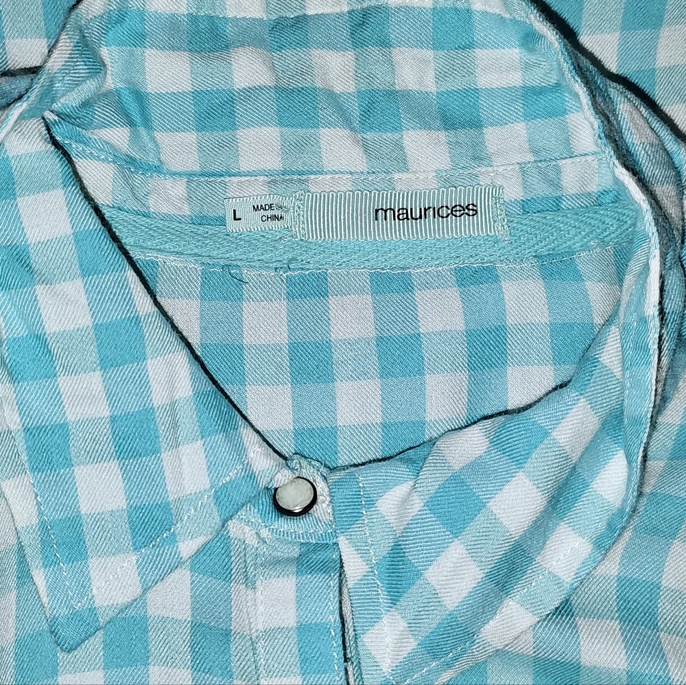 Maurices Lightweight Button Down Gingham Shirt - image 5